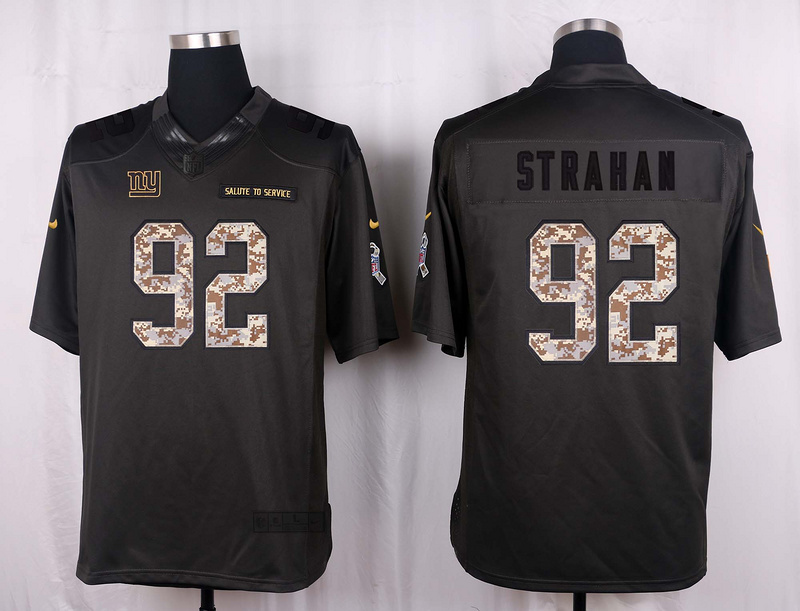 Nike Giants 92 Michael Strahan Anthracite Salute to Service Limited Jersey