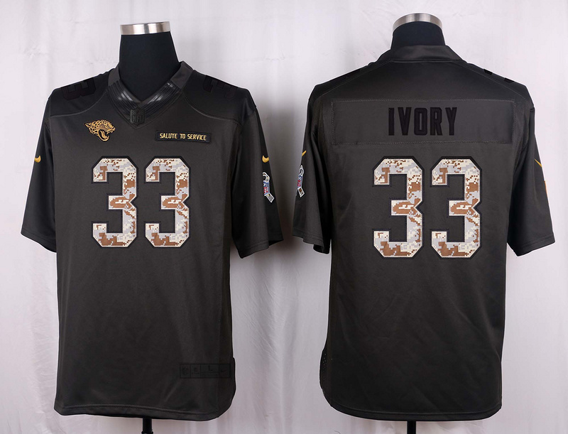Nike Jaguars 33 Chris Ivory Anthracite Salute to Service Limited Jersey