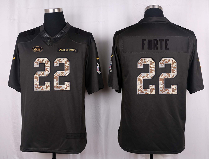 Nike Jets 22 Matt Forte Anthracite Salute to Service Limited Jersey