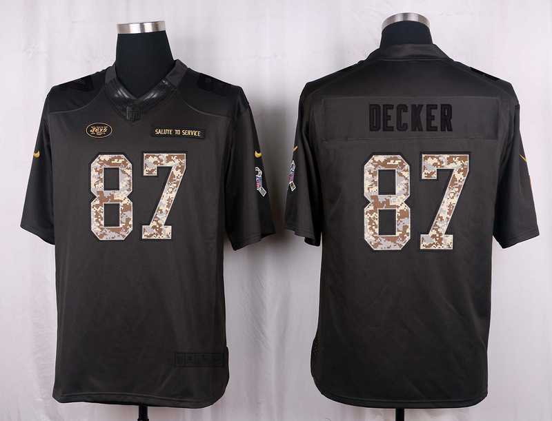 Nike Jets 87 Eric Decker Anthracite Salute to Service Limited Jersey