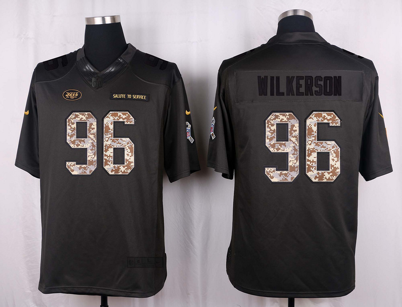 Nike Jets 96 Muhammad Wilkerson Anthracite Salute to Service Limited Jersey