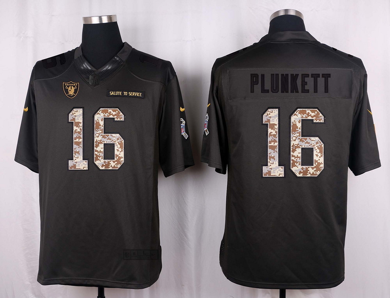 Nike Raiders 16 Jim Plunkett Anthracite Salute to Service Limited Jersey