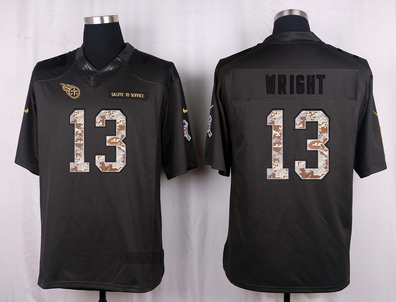 Nike Titans 13 Kendall Wright Anthracite Salute to Service Limited Jersey