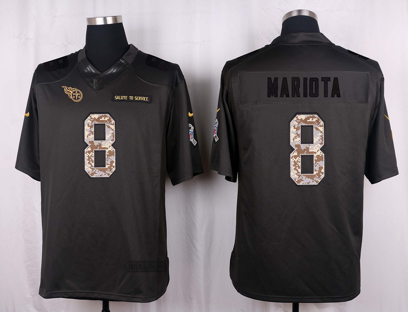 Nike Titans 8 Marcus Mariota Anthracite Salute to Service Limited Jersey