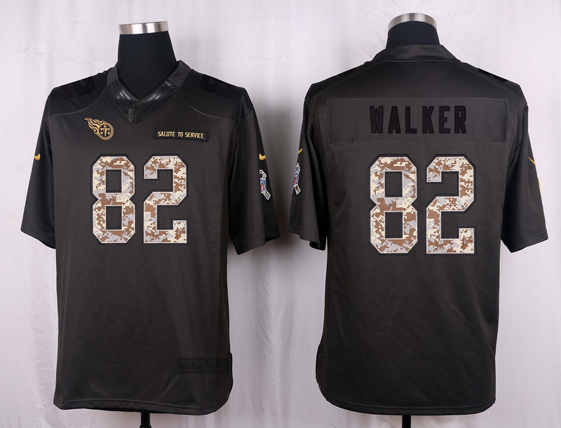 Nike Titans 82 Delanie Walker Anthracite Salute to Service Limited Jersey