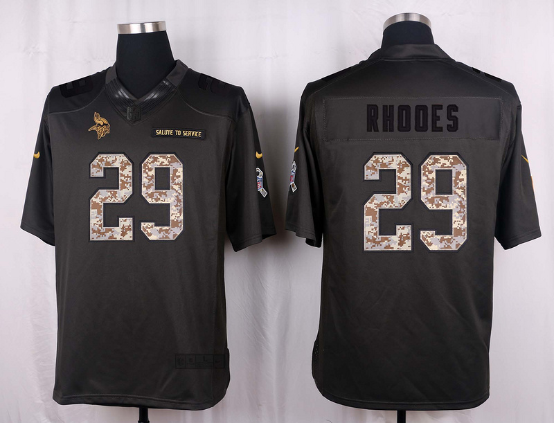 Nike Vikings 29 Xavier Rhodes Anthracite Salute to Service Limited Jersey