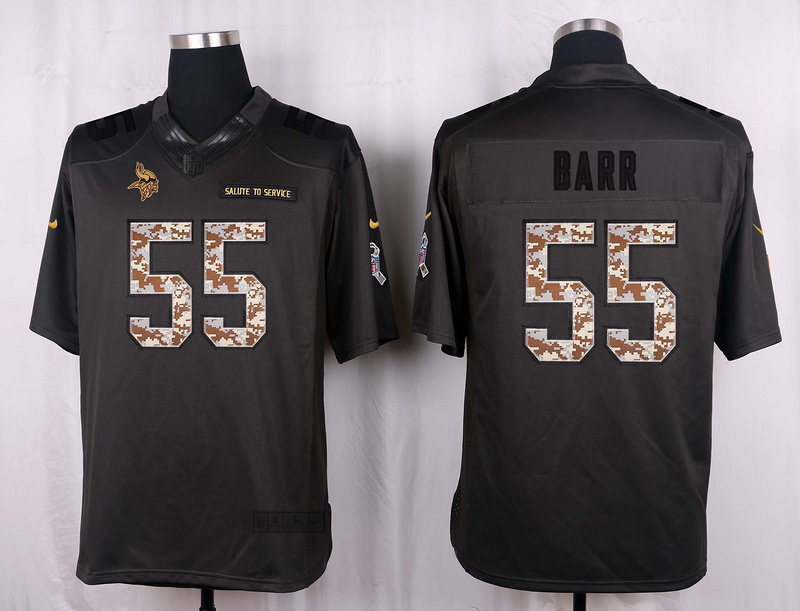 Nike Vikings 55 Anthony Barr Anthracite Salute to Service Limited Jersey