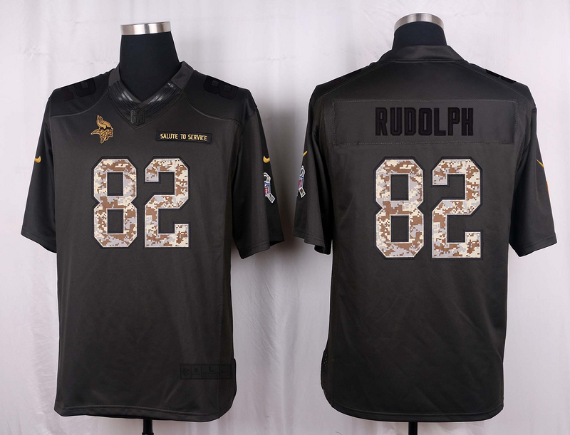 Nike Vikings 82 Kyle Rudolph Anthracite Salute to Service Limited Jersey