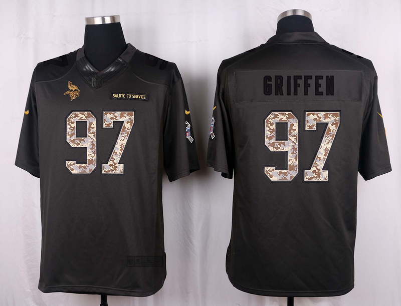 Nike Vikings 97 Everson Griffen Anthracite Salute to Service Limited Jersey