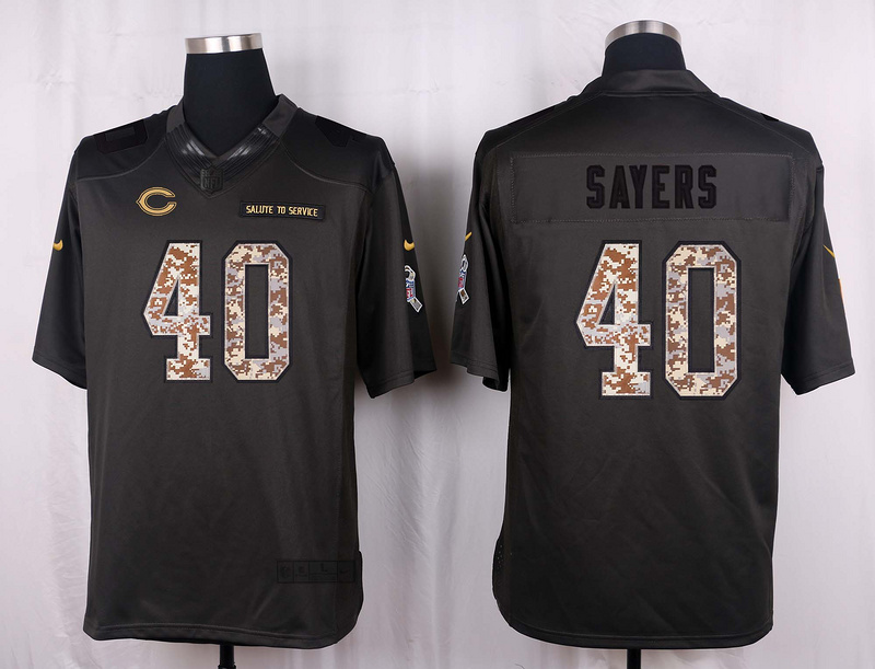 Nike Bears 40 Gale Sayers Anthracite Salute to Service Limited Jersey