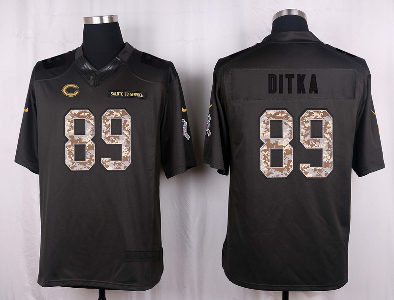 Nike Bears 89 Mike Ditka Anthracite Salute to Service Limited Jersey