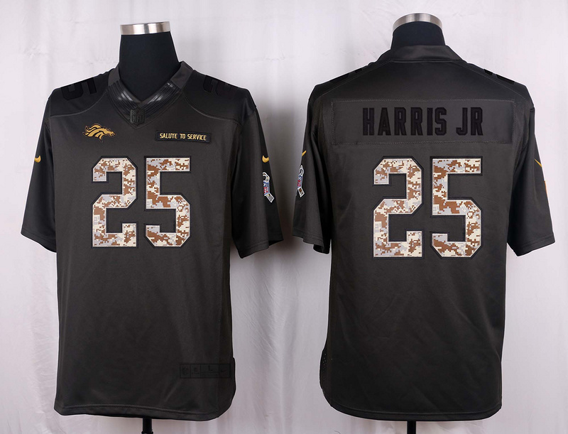 Nike Broncos 25 Chris Harris Jr. Anthracite Salute to Service Limited Jersey
