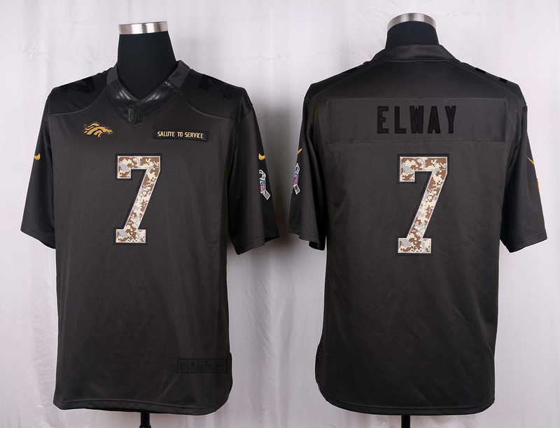 Nike Broncos 7 John Elway Anthracite Salute to Service Limited Jersey