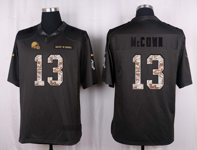 Nike Browns 13 Josh McCown Anthracite Salute to Service Limited Jersey