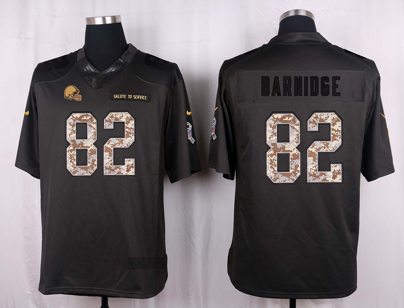 Nike Browns 82 Gary Barnidge Anthracite Salute to Service Limited Jersey