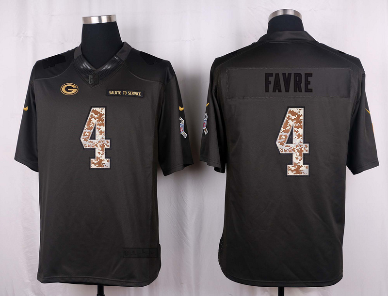 Nike Packers 4 Brett Favre Anthracite Salute to Service Limited Jersey