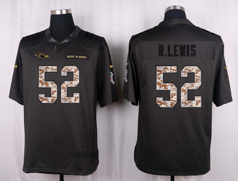 Nike Ravens 52 Ray Lewis Anthracite Salute to Service Limited Jersey