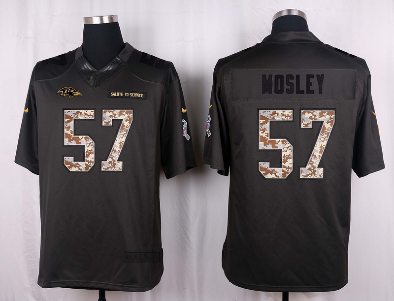 Nike Ravens 57 C.J. Mosley Anthracite Salute to Service Limited Jersey