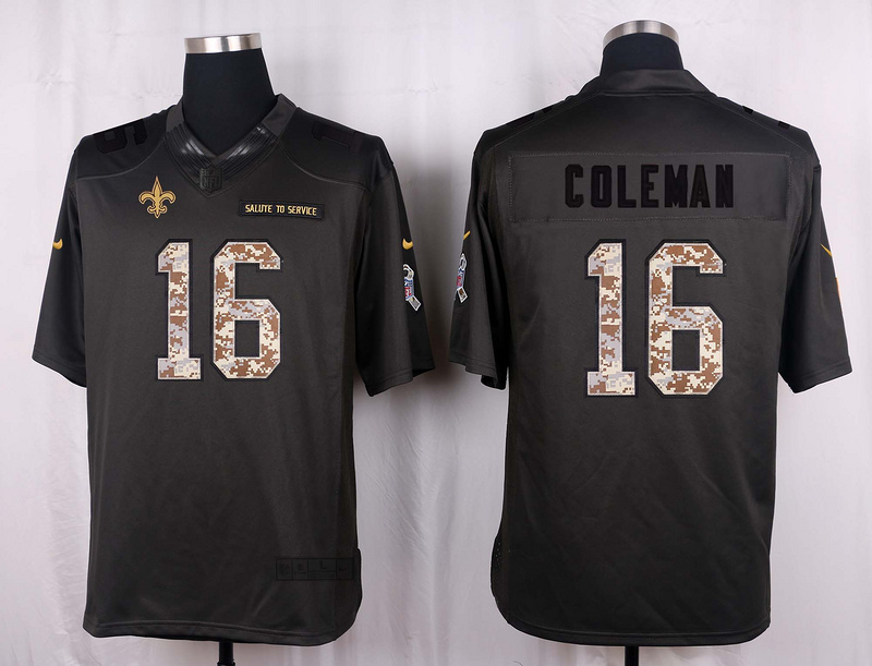 Nike Saints 16 Brandon Coleman Anthracite Salute to Service Limited Jersey