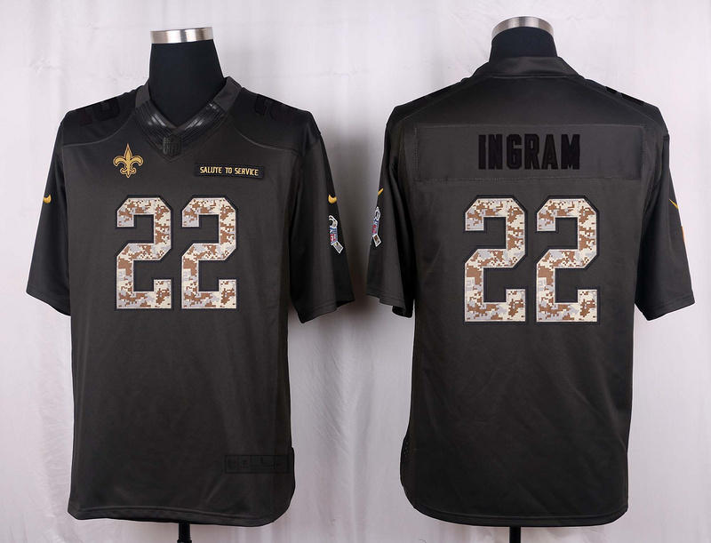 Nike Saints 22 Mark Ingram Anthracite Salute to Service Limited Jersey