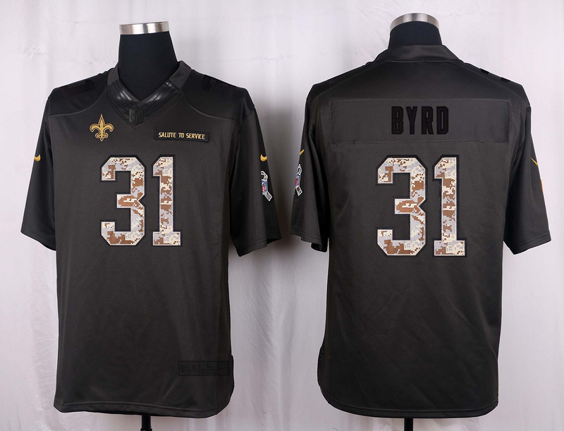 Nike Saints 31 Jairus Byrd Anthracite Salute to Service Limited Jersey
