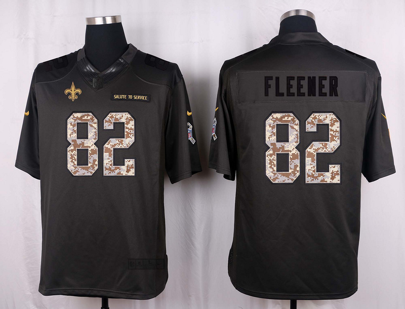 Nike Saints 82 Coby Fleener Anthracite Salute to Service Limited Jersey