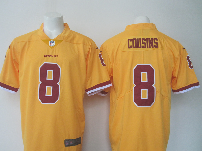 Nike Redskins 8 Kirk Cousins Yellow Color Rush Limited Jersey
