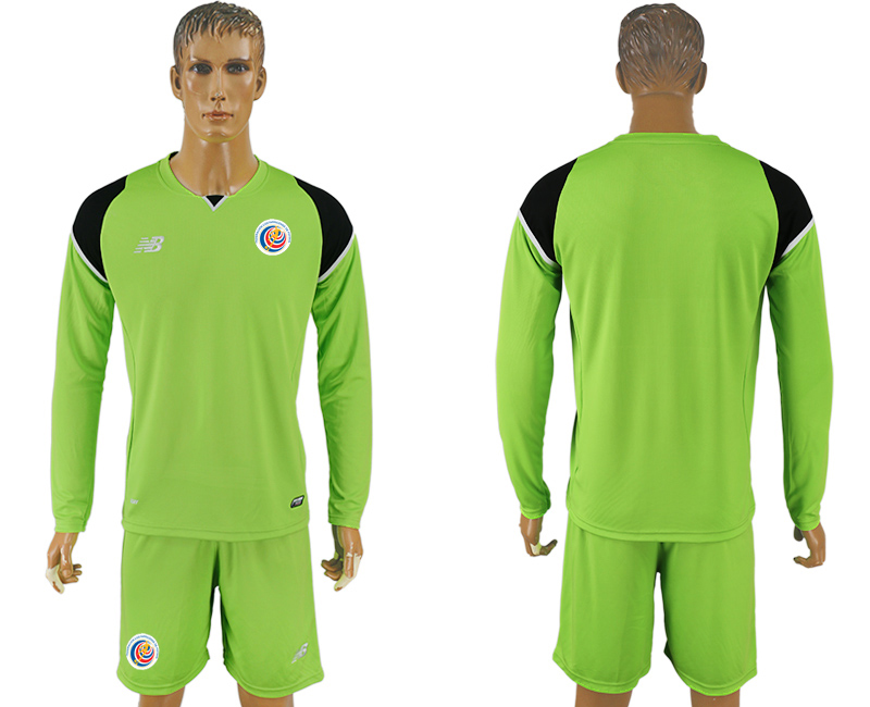 2016-17 Costa Rica Green Goalkeeper Long Sleeve Soccer Jersey