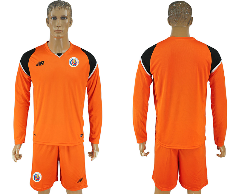 2016-17 Costa Rica Orange Goalkeeper Long Sleeve Soccer Jersey