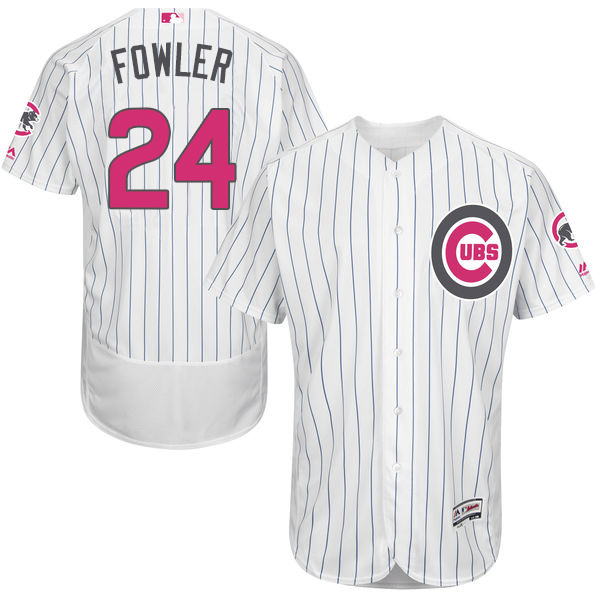 Cubs 24 Dexter Fowler White 2016 Mother's Day Flexbase Jersey