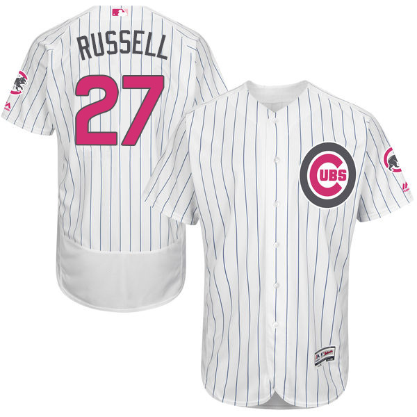 Cubs 27 Addison Russell White 2016 Mother's Day Flexbase Jersey