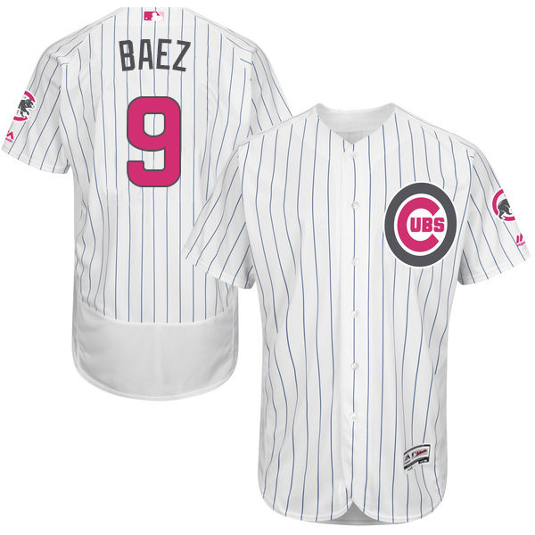 Cubs 9 Javier Baez White 2016 Mother's Day Flexbase Jersey - Click Image to Close