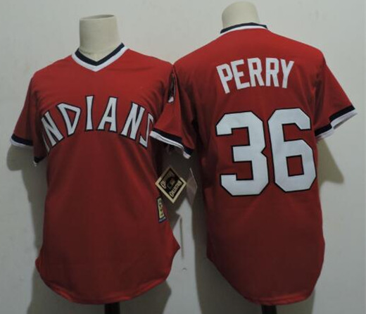 Indians 36 Gaylord Perry Red Throwback Jersey