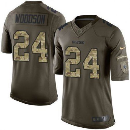 Nike Raiders 24 Charles Woodson Green Salute to Service Limited Jersey