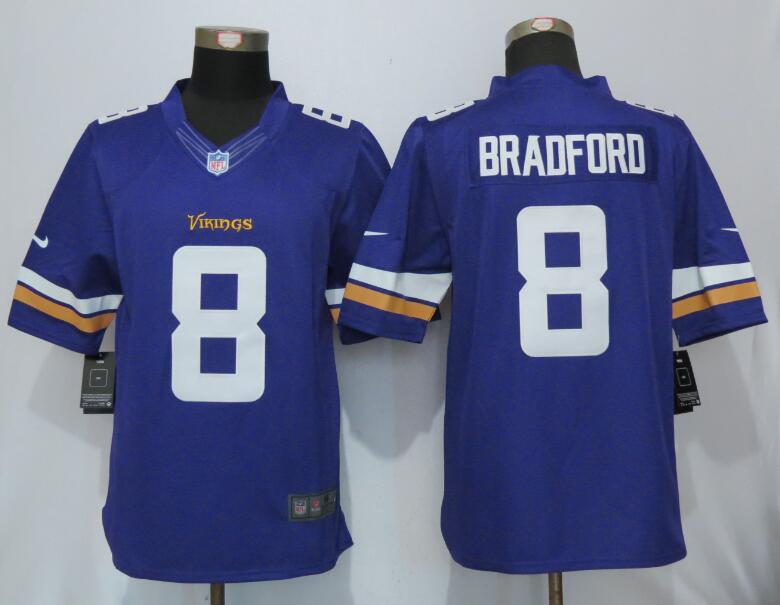 Nike Vikings 8 Sam Bradford Purple Limited Jersey