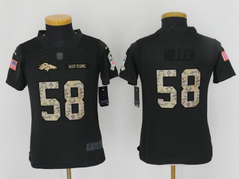 Nike Broncos 18 Peyton Manning Anthracite Salute to Service Youth Limited Jersey