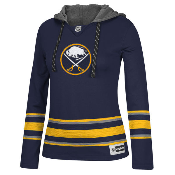 Buffalo Sabres Navy All Stitched Women's Hooded Sweatshirt