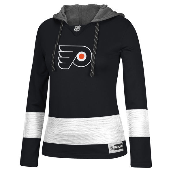 Philadelphia Flyers Black All Stitched Women's Hooded Sweatshirt