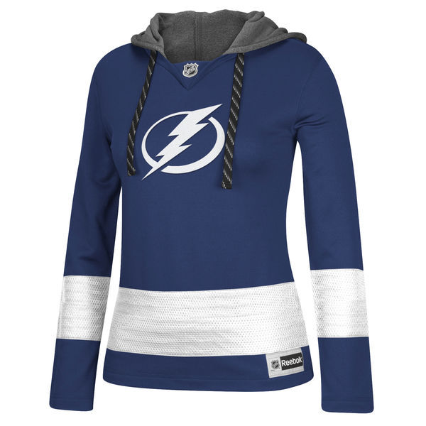 Tampa Bay Lightning Blue All Stitched Women's Hooded Sweatshirt