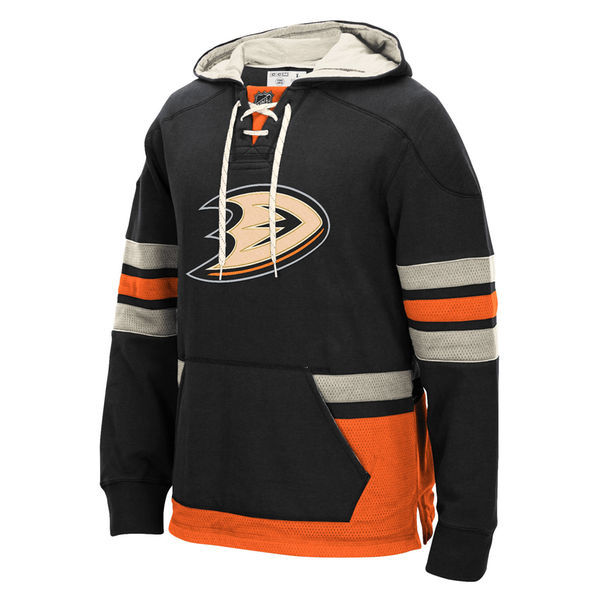 Anaheim Ducks Black All Stitched Men's Hooded Sweatshirt