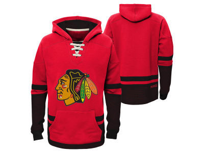Chicago Blackhawks Red All Stitched Men's Hooded Sweatshirt
