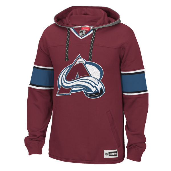 Colorado Avalanche Red All Stitched Men's Hooded Sweatshirt2 - Click Image to Close
