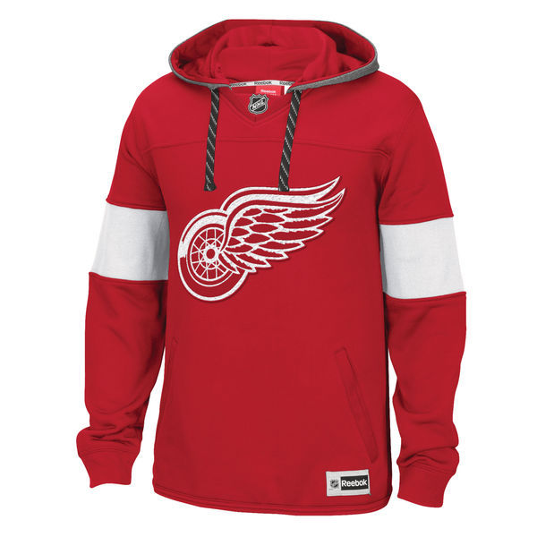 Detroit Red Wings Red All Stitched Men's Hooded Sweatshirt