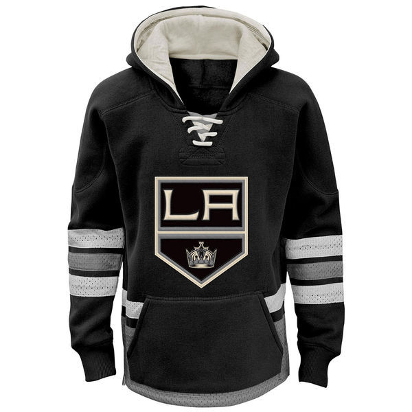 Los Angeles Kings Black All Stitched Men's Hooded Sweatshirt
