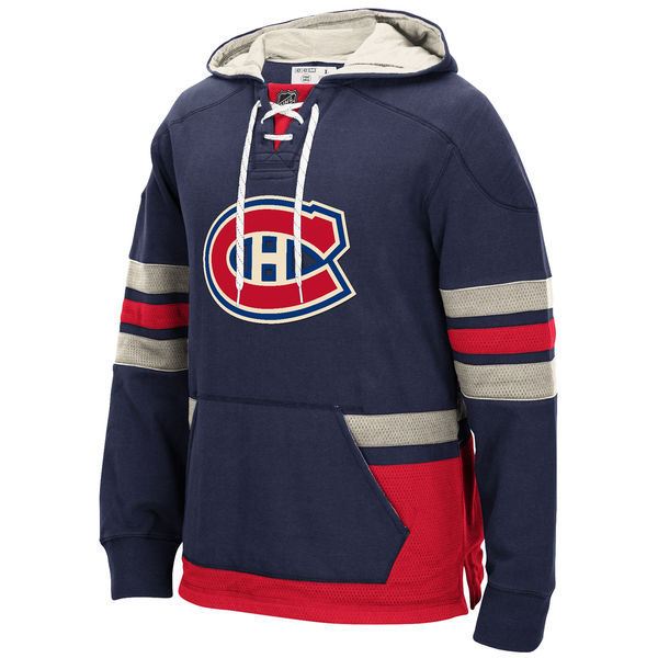 Montreal Canadiens Navy All Stitched Men's Hooded Sweatshirt
