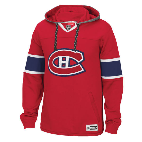 Montreal Canadiens Red All Stitched Men's Hooded Sweatshirt2 - Click Image to Close