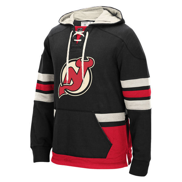 New Jersey Devils Black All Stitched Men's Hooded Sweatshirt