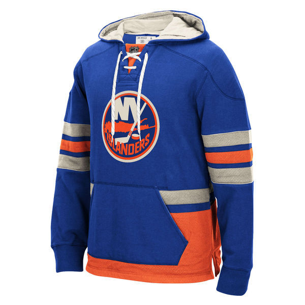 New York Islanders Blue All Stitched Men's Hooded Sweatshirt