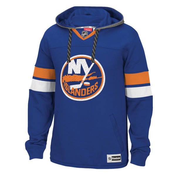 New York Islanders Blue All Stitched Men's Hooded Sweatshirt2
