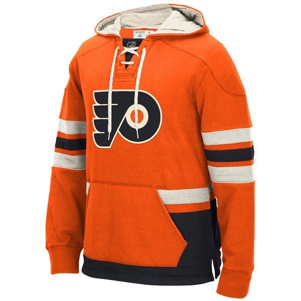 Philadelphia Flyers Orange All Stitched Men's Hooded Sweatshirt